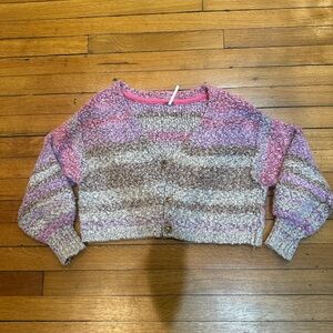 Free People Multicolor Striped Cardigan